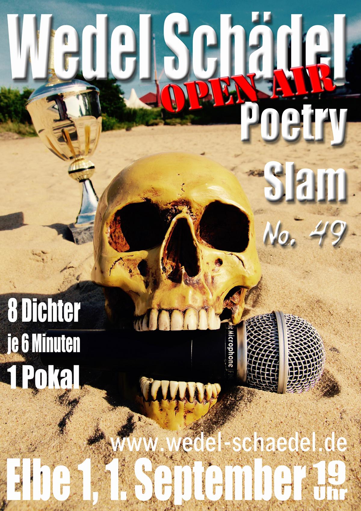 Plakat Wedel Schädeltry Slam am Elbstrand